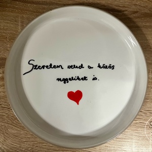 Szeretem veled (tányér) - Meska.hu