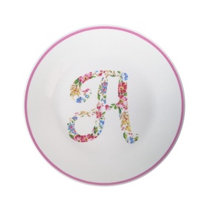 Monogramos tányér - rózsaszín, Esküvő, Dekoráció, Tálalás, Festett tárgyak, A tányért megrendelés alapján készítem el az általad megadott betűvel (max 2 karakter).
A tányér an..., MESKA