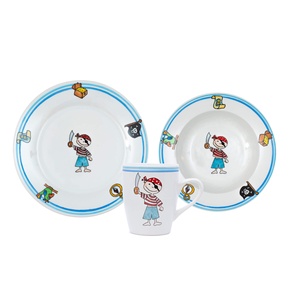 Kalózos étkészlet, Otthon & Életmód, Konyhafelszerelés, tálalás, Tálalás, Tányér & Étkészlet, Festett tárgyak, Kerámia, MESKA