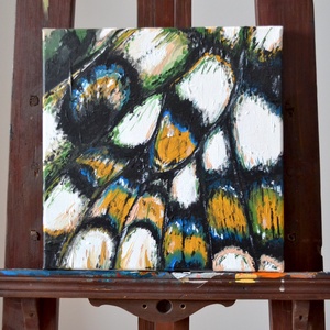 Különleges lepkeszárny festmény 30x30 cm, akril, vászon - művészet - festmény - akril - Meska.hu