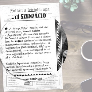 Apa a címlapon! Szerkeszthető hetilap grafika apának fotópapíron (A/4) ajándék apának, apák napjára, a legjobb apának - művészet - grafika & illusztráció - digitális - Meska.hu