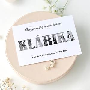 Szerkeszthető névnapi ajándék, fekete-fehér grafika saját fotókkal (digitálisan vagy fotópapíron) letisztult - művészet - grafika & illusztráció - digitális - Meska.hu