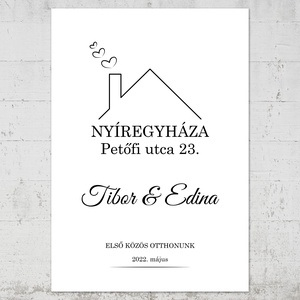 Minimalista lakásavató ajándék dekor A/4-es méretben (digitális kép vagy fotópapírra nyomtatva) fekete-fehér - otthon & életmód - dekoráció - fali és függő dekoráció - betű & név - Meska.hu