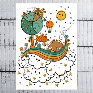 Egy másik világ dekor grafika gyerekeknek fotópapírra vagy keretezve (A/4) - otthon & életmód - babaszoba, gyerekszoba - babaszoba kép - Meska.hu
