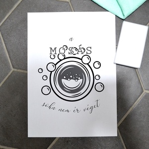 Mosógépes dekor print - fotópapírra nyomtatva vagy keretezve - mosás, háziasszonyoknak - otthon & életmód - fürdőszoba - fürdőszobai dekoráció - Meska.hu