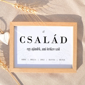 Minimalista családi dekor saját nevekkel A/4-es méretben (digitális kép vagy fotópapírra nyomtatva) fekete-fehér - otthon & életmód - dekoráció - fali és függő dekoráció - betű & név - Meska.hu