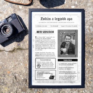 Apa a címlapon! Szerkeszthető hetilap grafika apának fotópapíron (A/4) ajándék apának, apák napjára, a legjobb apának - művészet - grafika & illusztráció - digitális - Meska.hu
