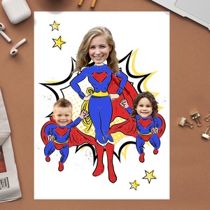 Szuperanya! Szuperhősös grafika anyának, mamának (digitálisan, fotópapíron vagy keretben) saját fotóid alapján! - Meska.hu