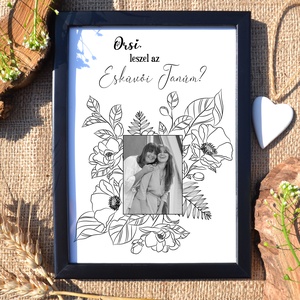 Esküvői tanú felkérő grafika - Fekete-fehér vagy színes fotós grafika (digitálisan vagy fotópapíron), Művészet, Grafika & Illusztráció, Digitális, Fotó, grafika, rajz, illusztráció, MESKA