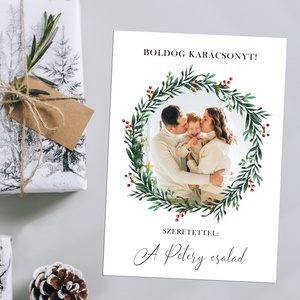 Karácsonyi koszorú grafika dekor A/4-es méretben (digitális kép vagy fotópapírra nyomtatva, keretezve) fekete - karácsony - karácsonyi ajándékozás - karácsonyi képeslap, üdvözlőlap, ajándékkísérő - Meska.hu