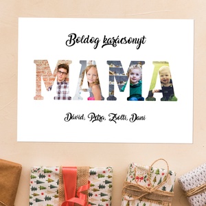 Boldog karácsonyt MAMA! Szerkeszthető ajándék mamának, grafika saját fotókkal (digitálisan, fotópapíron vagy keretezve) - karácsony - karácsonyi ajándékozás - karácsonyi képeslap, üdvözlőlap, ajándékkísérő - Meska.hu