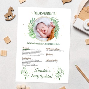 Keresztszülő felkérő grafika, kedves állásajánlat (digitálisan vagy fotópapíron, keretezve) - művészet - grafika & illusztráció - digitális - Meska.hu