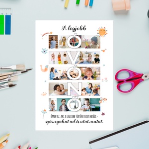 Fotókollázs a legjobb óvónőnek! 10 db fényképpel, egyedi felirattal - színes vagy fekete-fehér grafika, print - otthon & életmód - dekoráció - dísztárgy - Meska.hu
