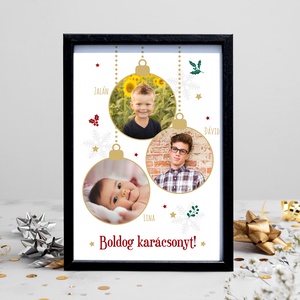 Karácsonyi gömb családi grafika dekor A/4-es méretben (digitális kép vagy fotópapírra nyomtatva) fekete - karácsony - karácsonyi ajándékozás - karácsonyi képeslap, üdvözlőlap, ajándékkísérő - Meska.hu