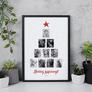 Karácsonyfás dekor grafika családi fotókkal A/4-es méretben (digitális kép vagy fotópapírra nyomtatva) - karácsony - karácsonyi ajándékozás - karácsonyi képeslap, üdvözlőlap, ajándékkísérő - Meska.hu