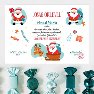Jóság oklevél a Mikulástól - névre szólóan (digitális kép vagy fotópapírra nyomtatva, vagy keretezve) - karácsony - mikulás - mikulás ajándékok - Meska.hu