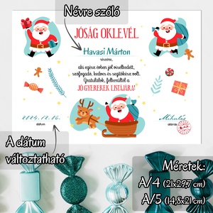 Jóság oklevél a Mikulástól - névre szólóan (digitális kép vagy fotópapírra nyomtatva, vagy keretezve) - karácsony - mikulás - mikulás ajándékok - Meska.hu