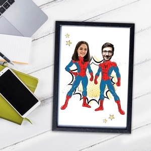 Pókember páros! Szuperhősös grafika kedvesednek digitálisan, fotópapíron vagy keretezve (A/4) szerkeszthető ajándék - művészet - grafika & illusztráció - digitális - Meska.hu