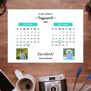 A nap amikor a Nagypapánk lettél! Szerkeszthető apák napi naptár grafika papának digitálisan, fotópapíron vagy keretezve - Meska.hu