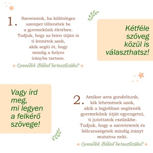 Kedves keresztszülő felkérő grafika, a gyermek fotójával - kétféle szöveg - digitálisan vagy fotópapíron vagy keretezve - művészet - grafika & illusztráció - digitális - Meska.hu