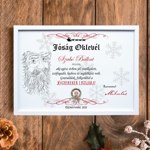 Jóság oklevél a Mikulástól - névre szólóan (digitális kép vagy fotópapírra nyomtatva vagy keretezve) - Meska.hu