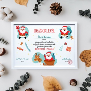 Jóság oklevél a Mikulástól - névre szólóan (digitális kép vagy fotópapírra nyomtatva, vagy keretezve) - karácsony - mikulás - mikulás ajándékok - Meska.hu