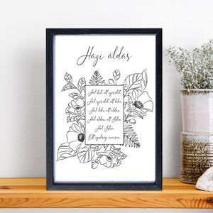 Fekete-fehér Házi áldás dekor print A/4-es méretben - színes vagy matt fotópapíron - akár keretezve - otthon & életmód - vallás - házi áldás - Meska.hu