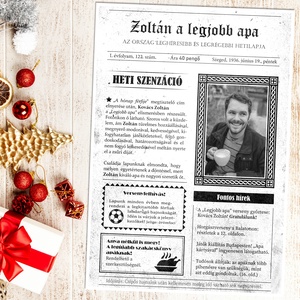 Apa a címlapon! Szerkeszthető hetilap grafika apának fotópapíron (A/4) ajándék apának, apák napjára, a legjobb apának - Meska.hu