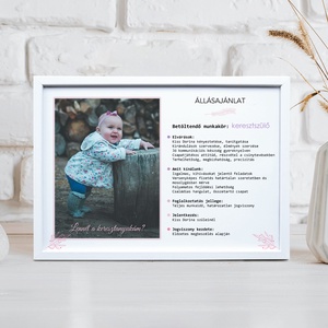 Keresztszülő felkérő grafika, jópofa állásajánlat (digitálisan vagy fotópapíron, keretezve) - Meska.hu