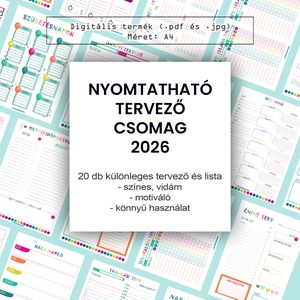Hatalmas 2026-os tervező csomag, listák, naptárak, tanulási terv, mozgás terv, hála napló - digitális termék, Otthon & Életmód, Papír, írószer, Naptár & Tervező, Fotó, grafika, rajz, illusztráció, MESKA