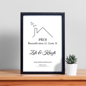 Minimalista lakásavató ajándék dekor A/4-es méretben (digitális kép vagy fotópapírra nyomtatva) fekete-fehér - otthon & életmód - dekoráció - fali és függő dekoráció - betű & név - Meska.hu