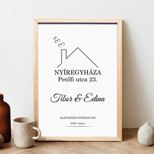 Minimalista lakásavató ajándék dekor A/4-es méretben (digitális kép vagy fotópapírra nyomtatva) fekete-fehér, Otthon & Életmód, Dekoráció, Fali és függő dekoráció, Betű & Név, Fotó, grafika, rajz, illusztráció, MESKA