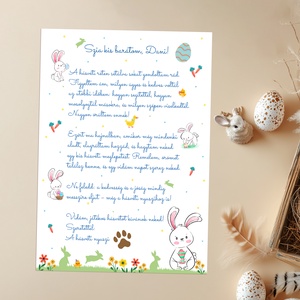 Személyre szóló húsvéti nyuszi levél gyerekeknek � névre szóló, letölthető A/4 print - Meska.hu