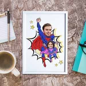 Szuperapa! Szuperhősös grafika apának fotópapíron (A/4) szerkeszthető ajándék - Meska.hu