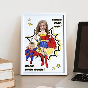 Szuper vagy, anya! Vicces anyák napi grafika egy vagy két csemetével - garantált a nevetés! - digitális vagy nyomtatott, Művészet, Grafika & Illusztráció, Digitális, Fotó, grafika, rajz, illusztráció, MESKA