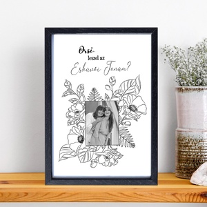 Esküvői tanú felkérő grafika - Fekete-fehér vagy színes fotós grafika (digitálisan vagy fotópapíron), Esküvő, Meghívó & Kártya, Tanú felkérő, Fotó, grafika, rajz, illusztráció, MESKA