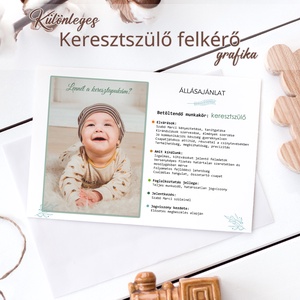 Keresztszülő felkérő grafika, jópofa állásajánlat (digitálisan vagy fotópapíron, keretezve), Művészet, Grafika & Illusztráció, Digitális, Fotó, grafika, rajz, illusztráció, MESKA