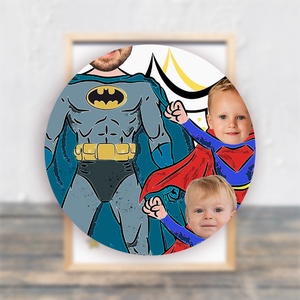 Batman és szupergyerek(ek) - digitálisan, fotópapíron vagy keretezve - apák napjára, szülinapra - művészet - grafika & illusztráció - digitális - Meska.hu