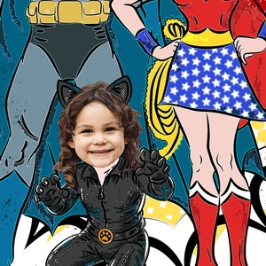 Szupercsalád! Macskalánnyal, Batmannel és Wonder Womannel! Vicces képregény grafika a te fényképeidből. Akár keretezve! - művészet - grafika & illusztráció - digitális - Meska.hu