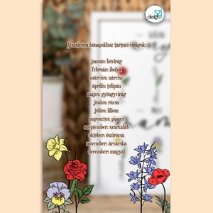 Először apa, most papa grafika a hónapok virágaival, gyermekek és unokák nevével (digitálisan vagy fotópapíron) - művészet - grafika & illusztráció - digitális - Meska.hu