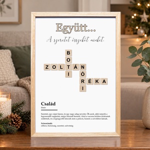 Családi Scrabble kép � Személyre szabható családi névkollázs szeretettel és humorral - digitálisan vagy nyomtatva, Otthon & Életmód, Dekoráció, Fali és függő dekoráció, Betű & Név, Fotó, grafika, rajz, illusztráció, MESKA