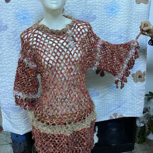 szexi horgolt tunika/ ruha - ruha & divat - női ruha - tunika - Meska.hu