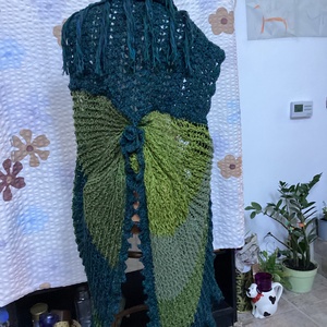 Extravagáns poncho/ vállkendő - ruha & divat - női ruha - poncsó - Meska.hu