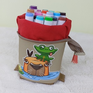 Egyedi, álló tolltartó Capybara - otthon & életmód - papír, írószer - tolltartó & ceruzatekercs - Meska.hu