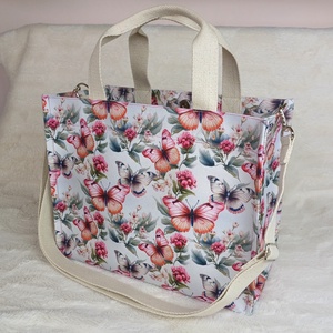Pillangós  romantikus, shopper, bevásárló, munkábajárós, ebédhordós  kézben és vállon is hordható táska - Meska.hu