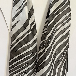 Zebra Sál - fekete - fehér, Ruha & Divat, Sál, Sapka, Kendő, Sál, Selyemfestés, MESKA