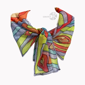 Színes sál, hernyóselyem - kézzel festett - ruha & divat - sál, sapka, kendő - sál - Meska.hu