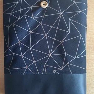 Könyvvédő tok - Fekete, geometriai mintás - könyv & zene - könyvtok - Meska.hu
