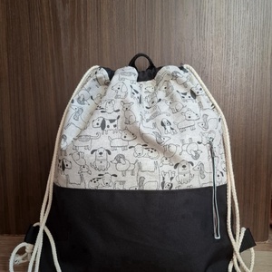 Kutyás vízálló gymbag, tornazsák , Táska & Tok, Hátizsák, Tornazsák, Gymbag, Varrás, MESKA