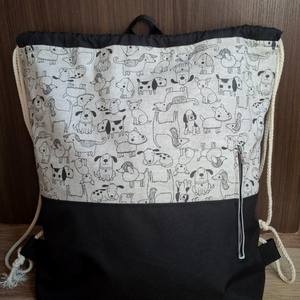 Kutyás vízálló gymbag, tornazsák  - táska & tok - hátizsák - tornazsák, gymbag - Meska.hu